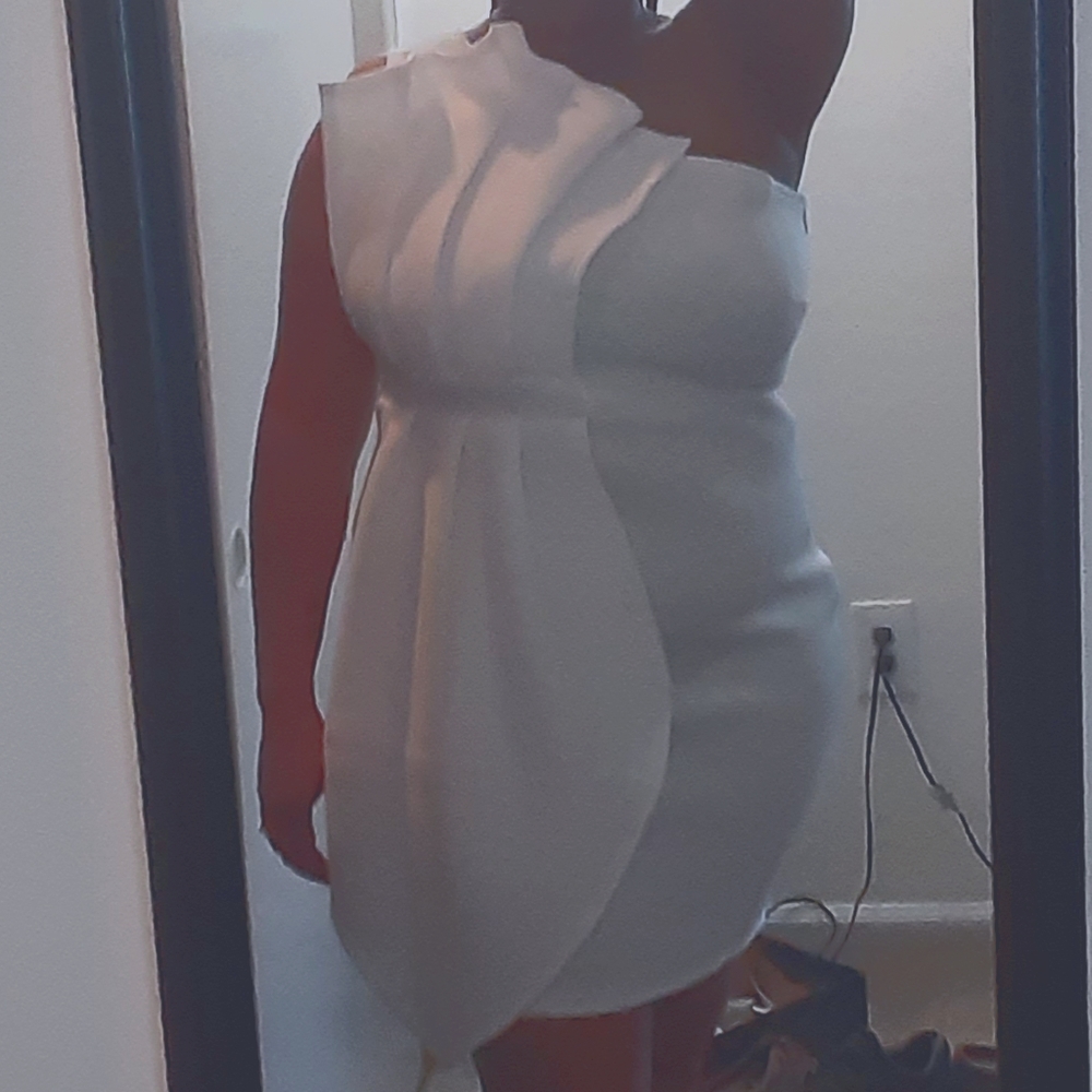 Brand new white polyester minidress XL
